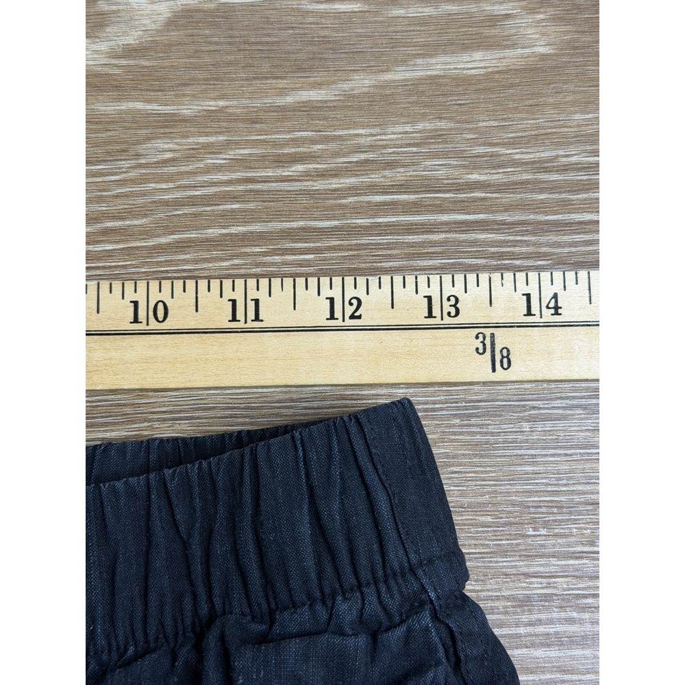 Lands' End Pants Womens 4 Black Linen Blend High Rise Wide Leg Pull On Coastal - Picture 9 of 14